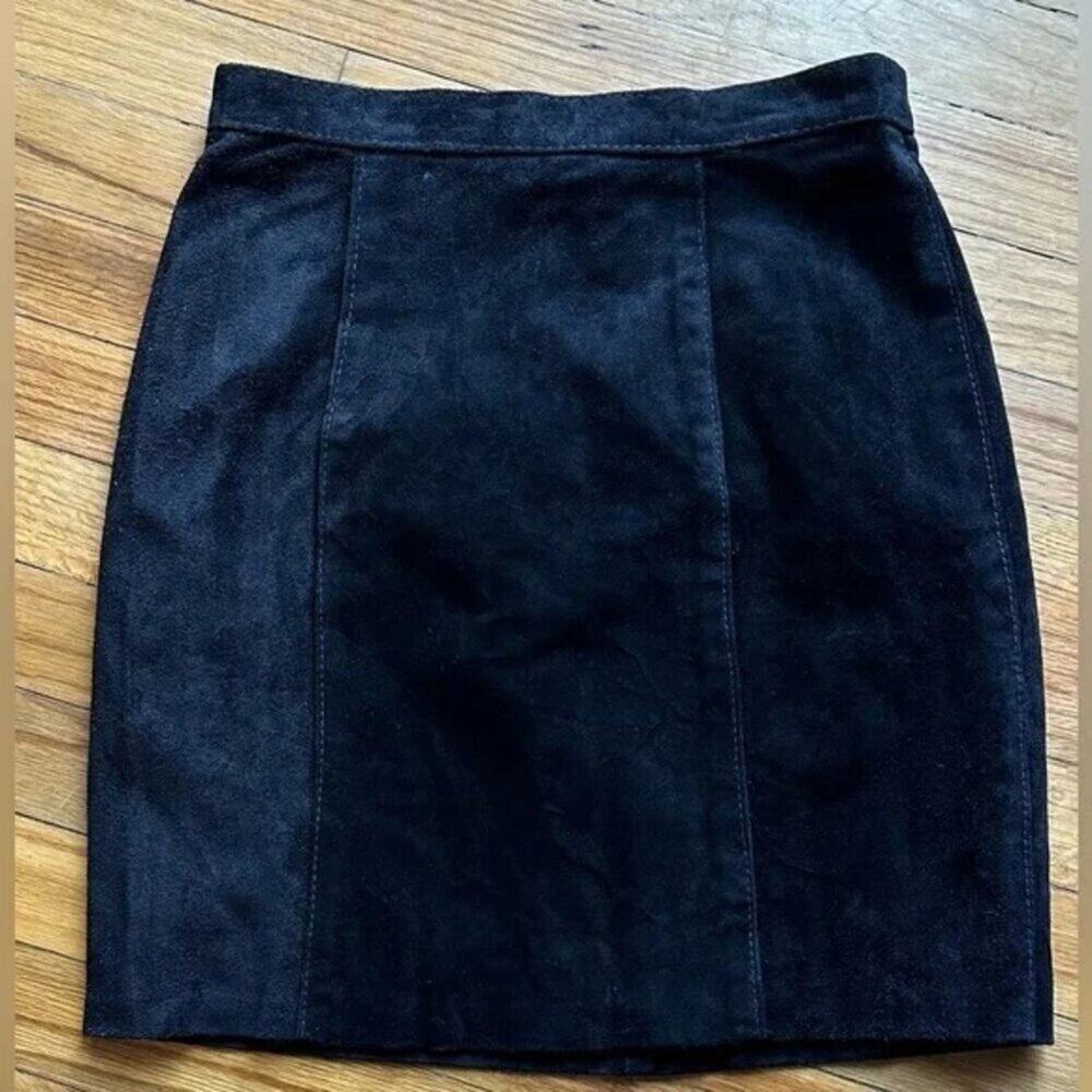 Bushwacker Black Leather A-Line Skirt